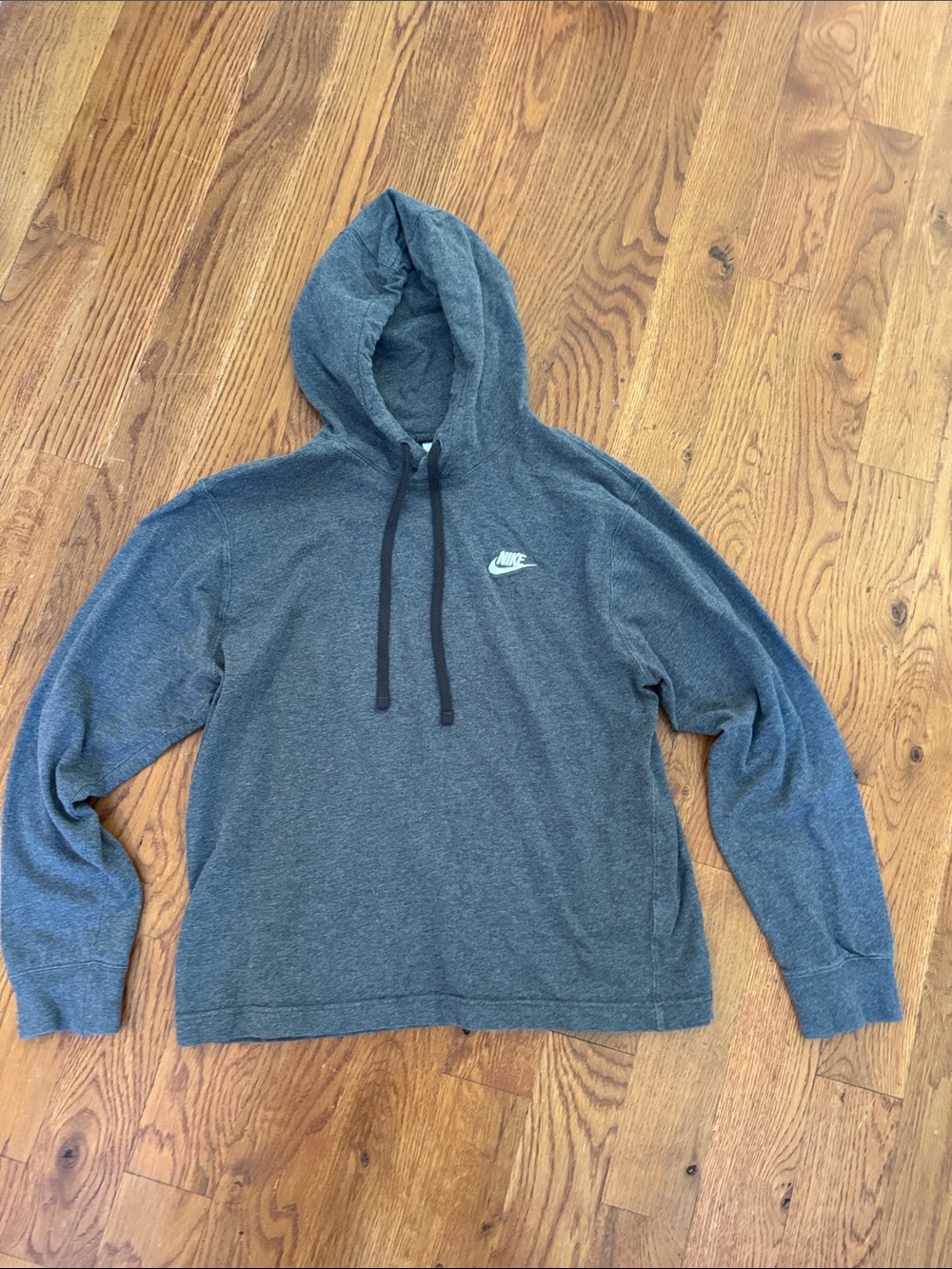 Nike Men's Heather Charcoal Hooded Pullover Sweatshirt